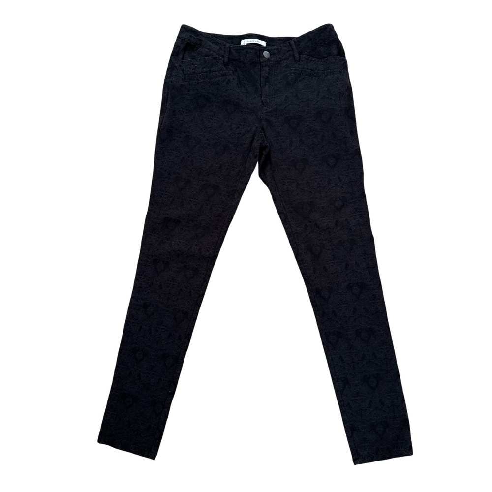 Derek Lam 10 Crosby Skinny Black Jeans Jacquard Floral Women’s Designer Jeans 4